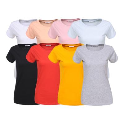 China Factory Stock And Breathable Printer In Europe Tops Woman Basic Multicolor White Summer Shorts Single Sleeve T-shirts Custom Made Tops for sale