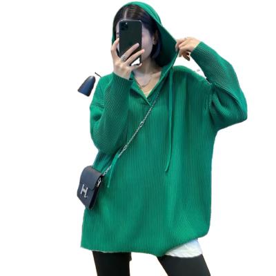 China 2022 New Oversized Loose Knitted Casual Hoodies Women Fashion Pullover Sweaters Breathable Ladies Sweaters for sale