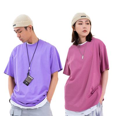 China 240GSM Breathable Custom T-shirt Women Logo Print Oversized Plain Drop Shoulder Cotton Screwneck Sleeve T-Shirts Loose Short Women Tee for sale