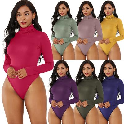 China 2020 New Long Sleeve Viable Woman Bodycon Body Suit Jumpsuits Bodycon Underwear T-shirts Women Jumpsuits Basic Wholesale for sale