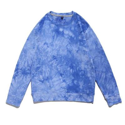 China Anti-wrinkle women and men fashion unisex sweatshirts drop shoulder pullover oversized tie dyed sweatshirts cotton terry pullover for sale