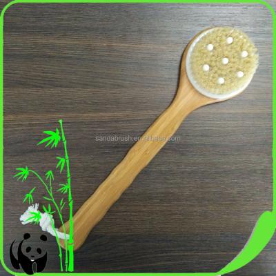 China Popular Long Handle Natural Wooden Bamboo Shower Massage Body Bath Brush for sale