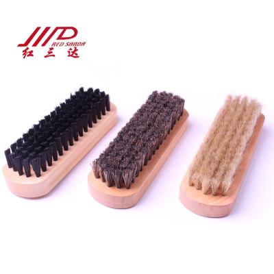 China Remove Dust Cheap Wooden Shoe Brush With Horse Hair For Boot Leather Shine And Cleaning for sale