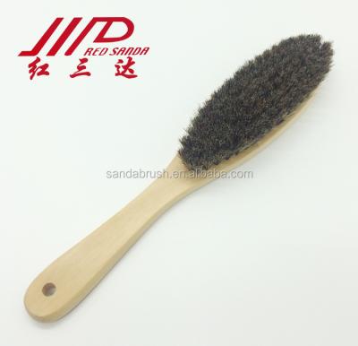 China Sustainable Wooden Handle Fiber Brush For Cloth Cleaning With Boar Hair, Horse Hair for sale