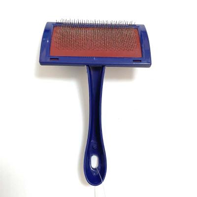 China Pet Hair Trimmed Pet Brush Comb With Plastic Handle for sale