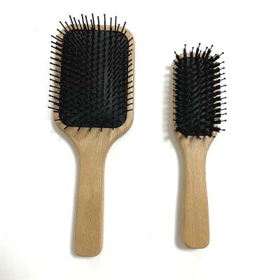 China Hair beauty care baby wooden hair brush and comb set natural soft goat stiffen hair brush for cradle treatment wooden bristle brush for new BAG for sale