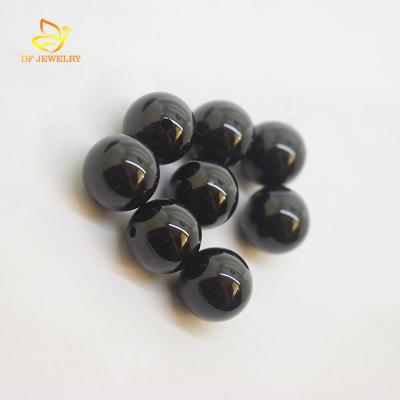 China None Half Hole Natural Black Agate Beads Wholesale for sale