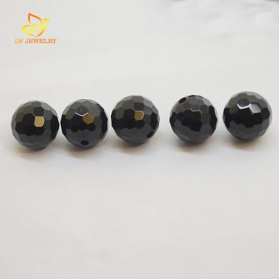 China No Faceted Natural Black Football Agate Loose Beads for sale