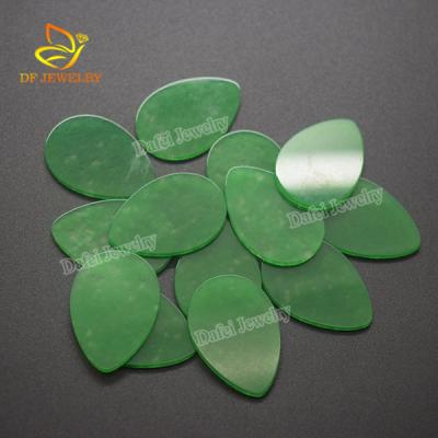 China Hot Pear Jade For Jewelry Green Dyed Natural Jewelry Sale for sale