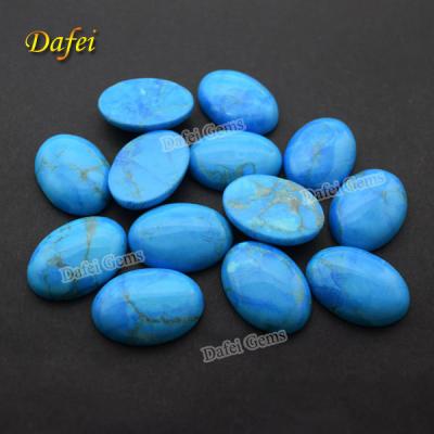 China Jewelry Flat Bottom Oval Cabochon Glue Treated Natural Turquoise for sale