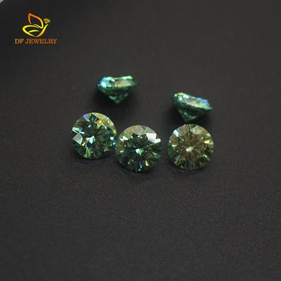 China No Synthetic VVS Green Round Brilliant Cut Diamond Moissanite For Ring for sale