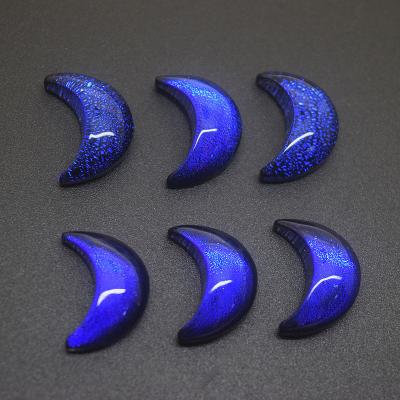 China No New Moon Cabochon Color Iced Glass Gems for sale