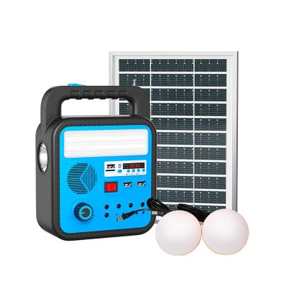 China Mini Outdoor 5V 5W Portable Light Kits Solar Power System Small Home Or Outdoor Solar Power System Ignition Solar Generator With FM for sale