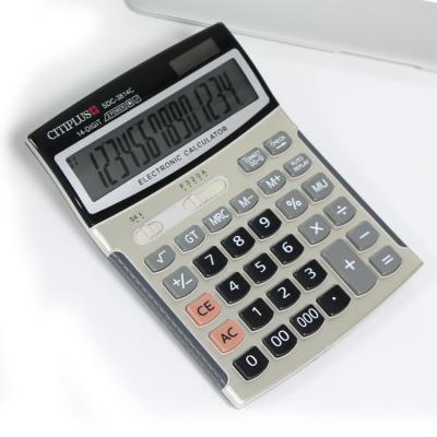 China Desktop Calculator With Dual Control Function Stock 14 Digits Size Big Power Logo Businessmen Custom Calculator With 000 for sale