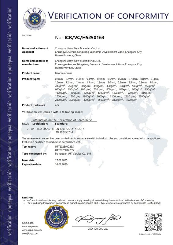 CE certification - Changsha Jian-Yi New Material Co., Ltd.