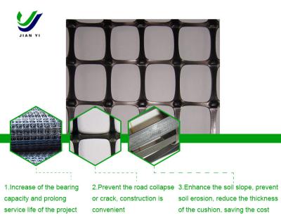 China Polypropylene Material Biaxial Plastic Geogrid For Strengthening Soil Slope for sale