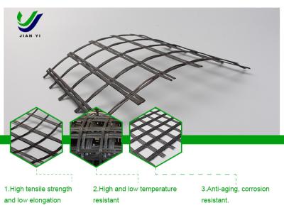 China High Thermal Stability Glass Fiber Geogrid 12~50mm×mm Without Long Term Creep for sale