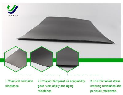 China Chemical Resistant HDPE Smooth Geomembrane with 2.0-3.0% Carbon Black Content for sale