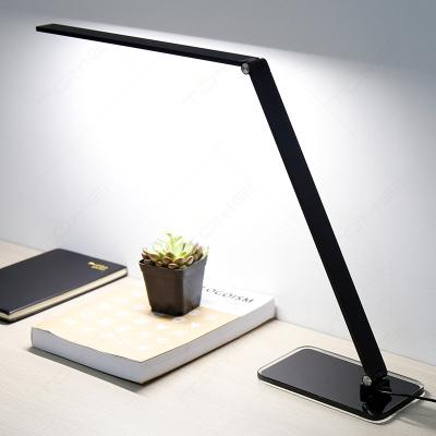 China Modern Tempered Glass Bottom Desk Touch Led Table Lamp Folding Reading Desk Lamp With Glass Base for sale