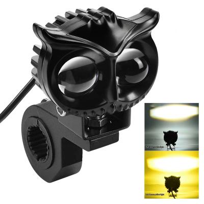 China High Quality Owl Style External Waterproof Double Lamp Bead LED Motorcycle Handle Type LED Headlight 8.1*7.4*9.5cm for sale