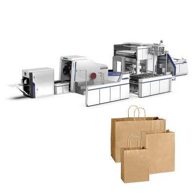 China Garment Shops Allwell New Design Automatic Square Bottom Paper Bags with Handle Video of Paper Bag Making Machine for sale