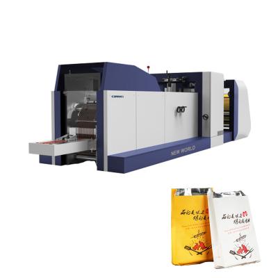 China Froming Garment Shops Ounuo v SOS Bottom White Paper Bag Making Machine Factory for sale