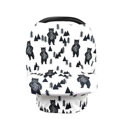 China Multi Use Allergy Printed Baby Car Seat Cover Caddy Car Seat Canopy Care Cover Nursing Conceal Walker Carseat for sale