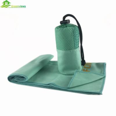 China Compressed Custom Design Towel Super Sweat Absorbent Sports Towel With Bag Travel Towel Microfiber for sale