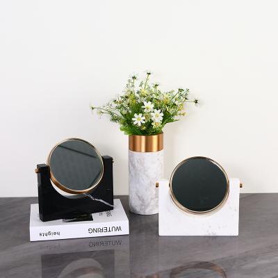 China 2021 SELIN Wholesale Light Luxury Simple Minimalist Design Desktop Marble Mirror Glass Ornaments for sale