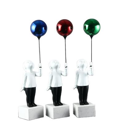 China Direct Selling Art Style Balloon Boy Exquisite Modern Distributor Sculpture for sale