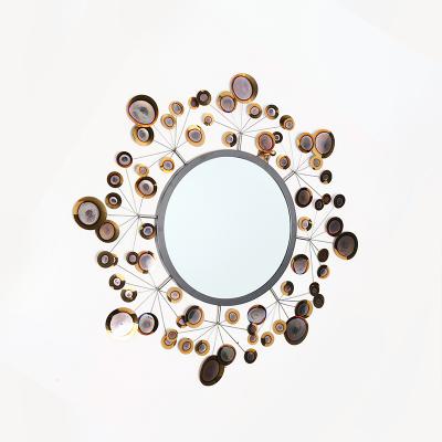 China 2021 Minimalist SELIN Customized Light Luxury A Living Room Study Stainless Steel Circular Decorative Metal Mirror for sale