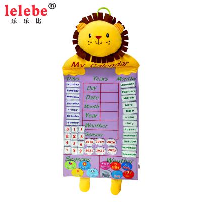 China Early developing intelligence baby education calendar doll (time, date, number, etc.) 2020 wholesale OEM/ODM children learning aids montessori toys for sale