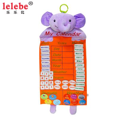 China Toy Early Childhood Education Baby Toy Intelligence Development Clock Clock Funny Educational Cute Plush Toy Elephant Animal Modeling for sale