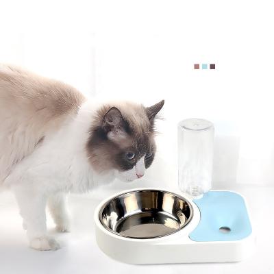 China Automatic Automatic Cat Dog Feeder Water Food Pet And Bowl Set Drinking Dispenser Bottle Dish for sale