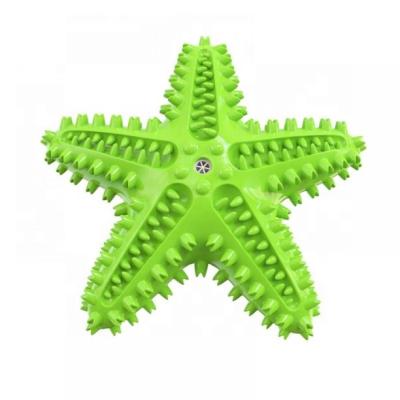 China Viable Pet Starfish Pop Toy Dog Molar Stick Leaking Food Dog Toothbrush Starfish Dog Toothbrush Chew Toy for sale