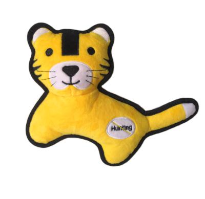 China Sustainable Wholesale Recycled OEM Plush Squeaky Dog Toy Tiger Made Plastic Bottle Toy For Dogs With Squeeker for sale