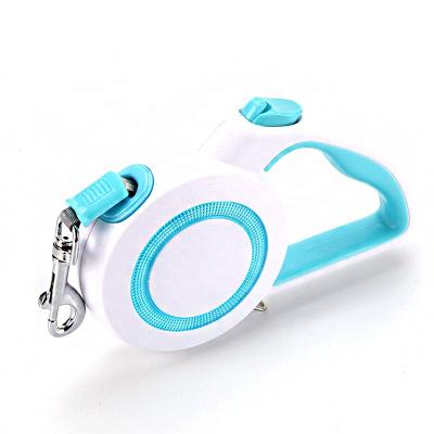 China 3/5M Pet Automatic Retractable Dog Leash Durable Reflective Luminous Nylon Night Running Leads ABS For Small Medium Large Dogs for sale