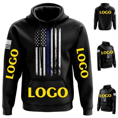 China Wholesale Custom Anti-Wrinkle Hoodies With OWN Line American Flag Thin Blue Custom Logo Custom Hoodies for sale