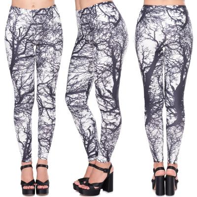 China Custom Antibacterial 92%Polyester 8%Spandex High Waist Fabric 230g Double Side Brushed Silk Milk Trees Women Yoga Pants Gaiters Tights for sale