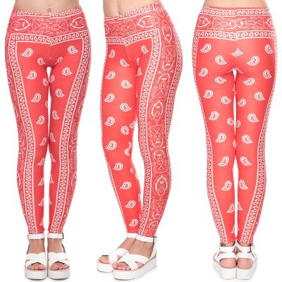 China Custom Made Antibacterial 92%Polyester 8%Spandex High Waist Fabric 230g Double Side Brushed Milk Red Women Silk Bandana Yoga Pants Gaiters Tights for sale