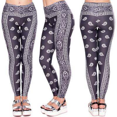 China Custom Made Antibacterial 92%Polyester 8%Spandex High Waist Fabric Double Side Brushed Milk Black Women Silk Bandana Yoga Pants Leggings Tights for sale