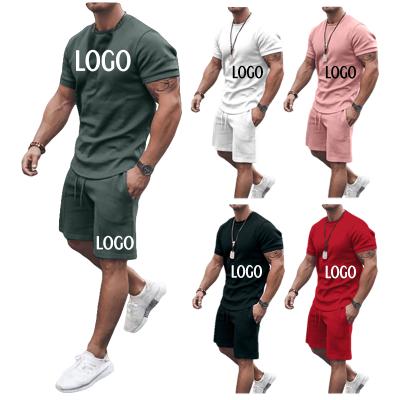 China Wholesale New Summer QUICK DRY Men's Casual Shorts Sets Short Sleeve T-Shirt Shorts Set Solid Mens Tracksuit Brand Clothing 2 Piece Sets for sale