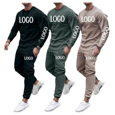 China Wholesale Fashion Autumn Hot Men QUICK DRY Jogger Long Sleeve T-shirt Set Solid Tracksuit Set Custom Brand Clothing 2 Piece Set For Men for sale