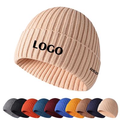 China breathable & Custom Logo Winter Hat For Woman Waterproof Knit Hood Woman Autumn Warm Skullies Unisex Solid Color Acrylic Beanies for sale