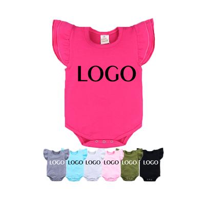 China Hot Selling 100% COTTON 5% Spandex 95% Cotton Girl Kids Small Sleeve High Quality Soft Cloth Shorts Uses Kids Clothing Babies Romper for sale