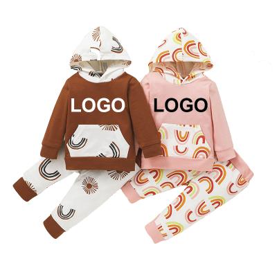 China Jogger Hoodie Set Boys Customs Logo High Quality New Design Kids Apparel Hoodie and Jogger Set Kids Clothing Sets for sale