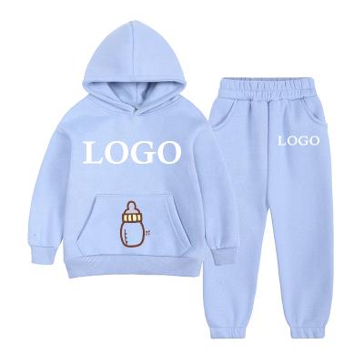 China Custom Logo Sold Color Kids Joggers Wholesale Winter Anti-Shrink Brand Sets Baby Clothes Unisex Little Girl Sweatsuits for sale