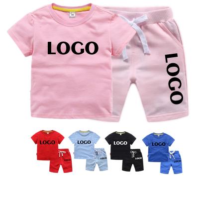 China 12 years old casual kids cotton t-shirt for kids shorts and t-shirt for kids 100% cotton t-shirt set for sale