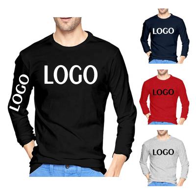 China Breathable Men's Long Sleeve T-Shirts Springs Autumn Casual Plain O Neck T-shirt 100% Premium Cotton Fashion Fitness Tops&Tees New For Men for sale