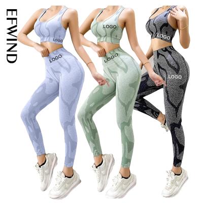 China 2021 High Quality Quick Dry Gym Yoga Breathable Seamless Leggings Set For Women for sale